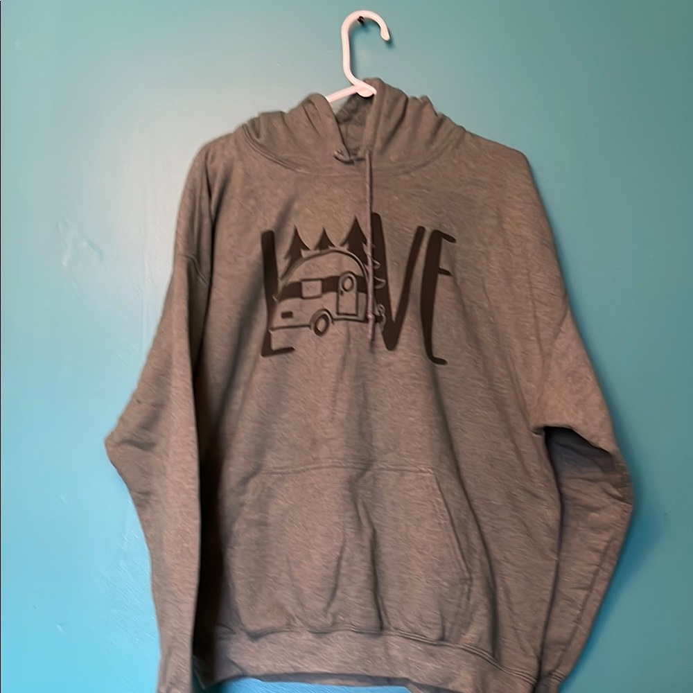Green Hoodie with Graphic Design from a local screen printer in the Okanagan. XL
